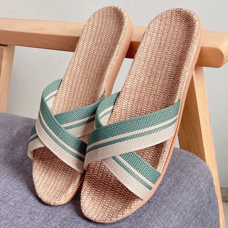 Linen Roller Blind - Summer Men Linen Beach Slippers Home