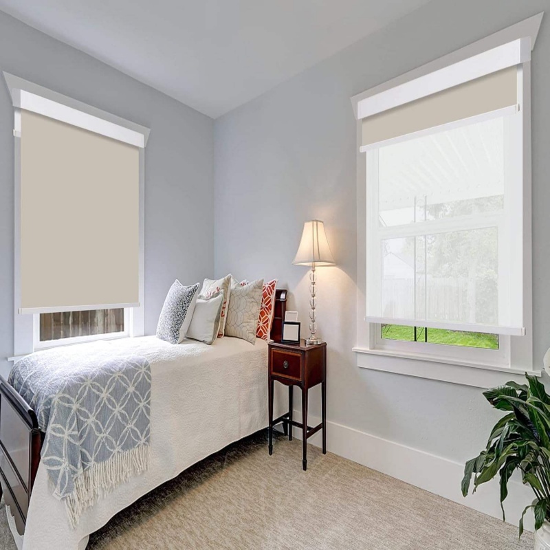 Custom Cordless Double Layer R - огляд і ціна Linen Roller Blind
