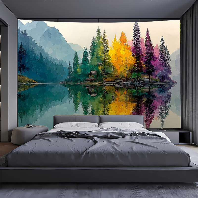 Colorful Forest Lake Wall Mura - огляд і ціна Interior Design Hd