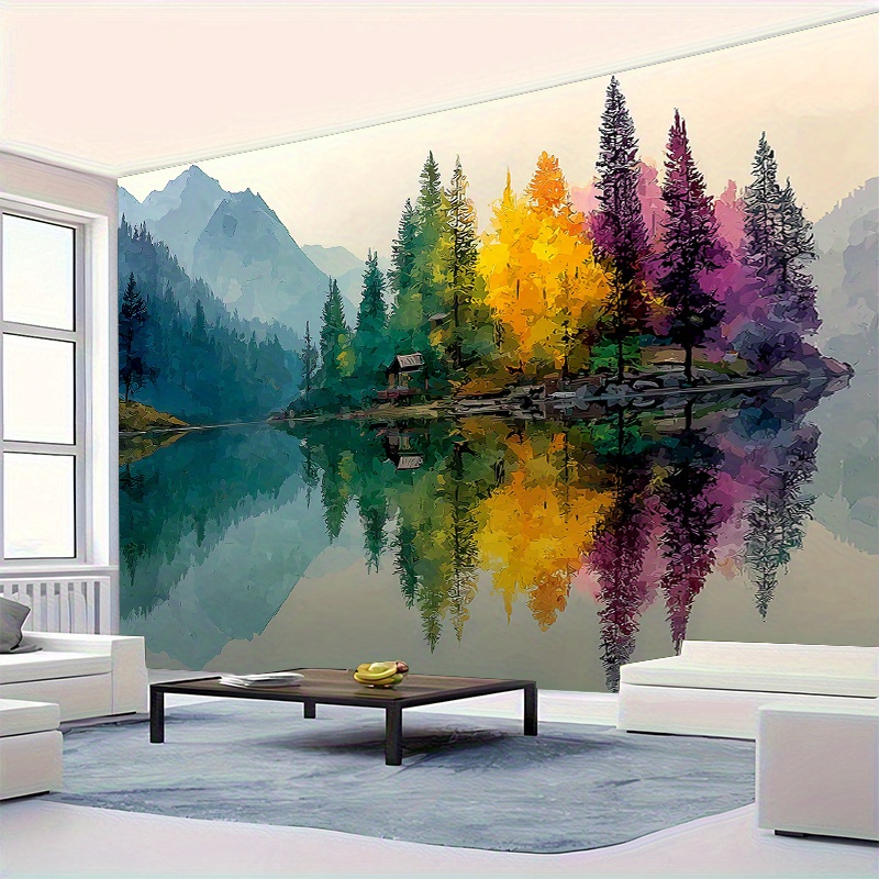 Colorful Forest Lake Wall Mura - огляд і ціна Interior Design Hd
