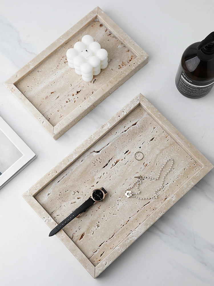 Minimalism Marble Tray for Per - огляд і ціна Travertine Tray Oval