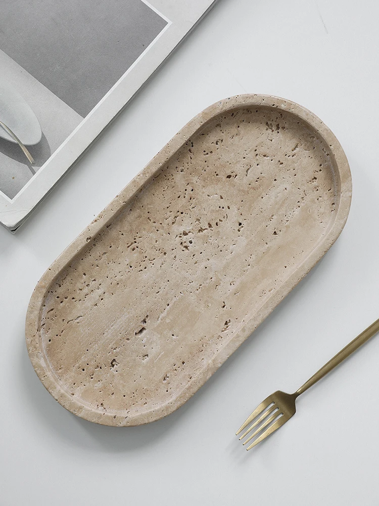 Minimalism Marble Tray for Per - огляд і ціна Travertine Tray Oval