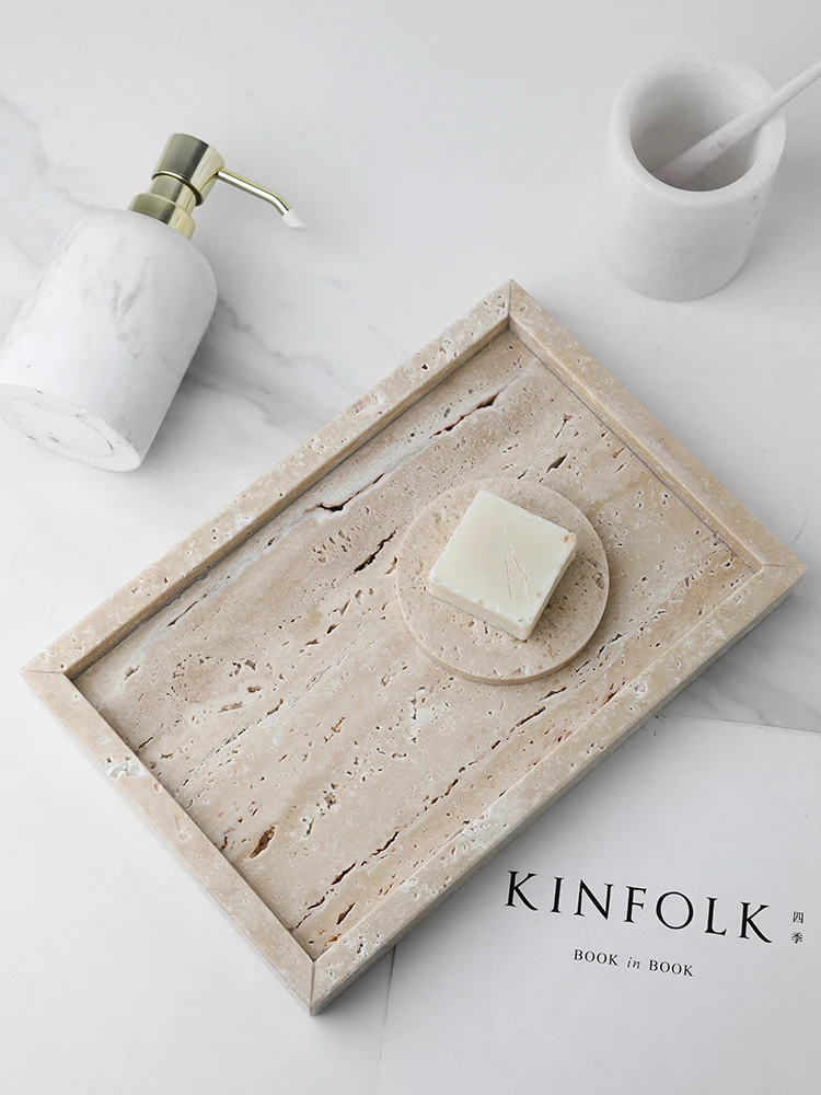 Minimalism Marble Tray for Per - огляд і ціна Travertine Tray Oval