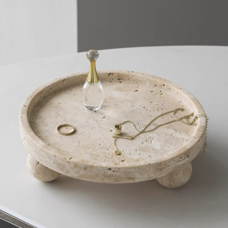 Retro Natural Marble Tray Deco - огляд і ціна Travertine Tray Oval