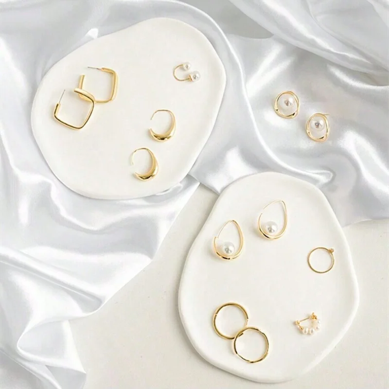 1PC Elegant White Jewelry Tray - огляд і ціна Travertine Tray Oval