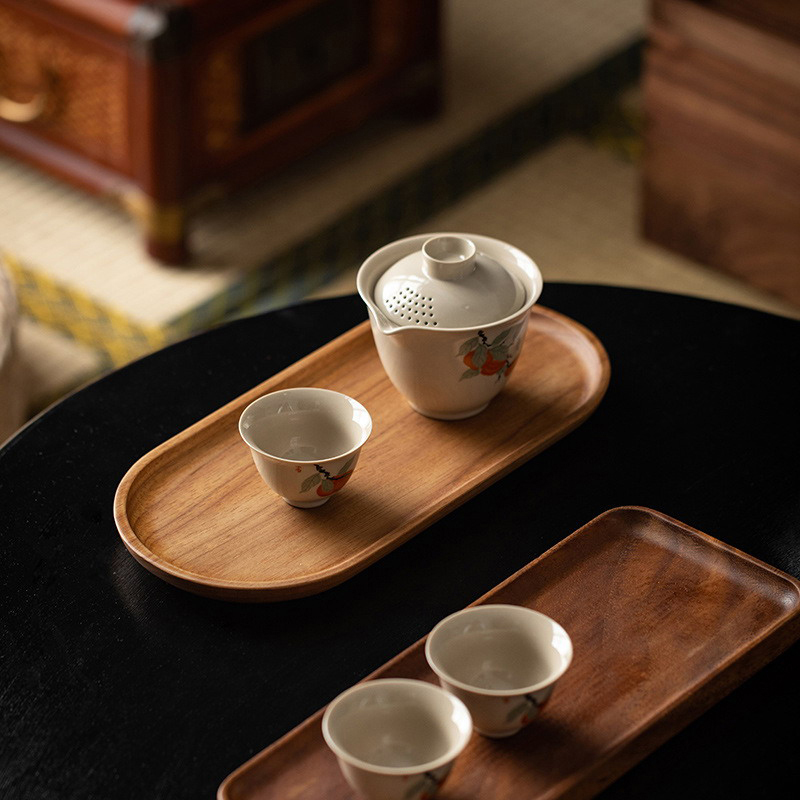 Tableware Solid Wood Food Tray - огляд і ціна Travertine Tray Oval