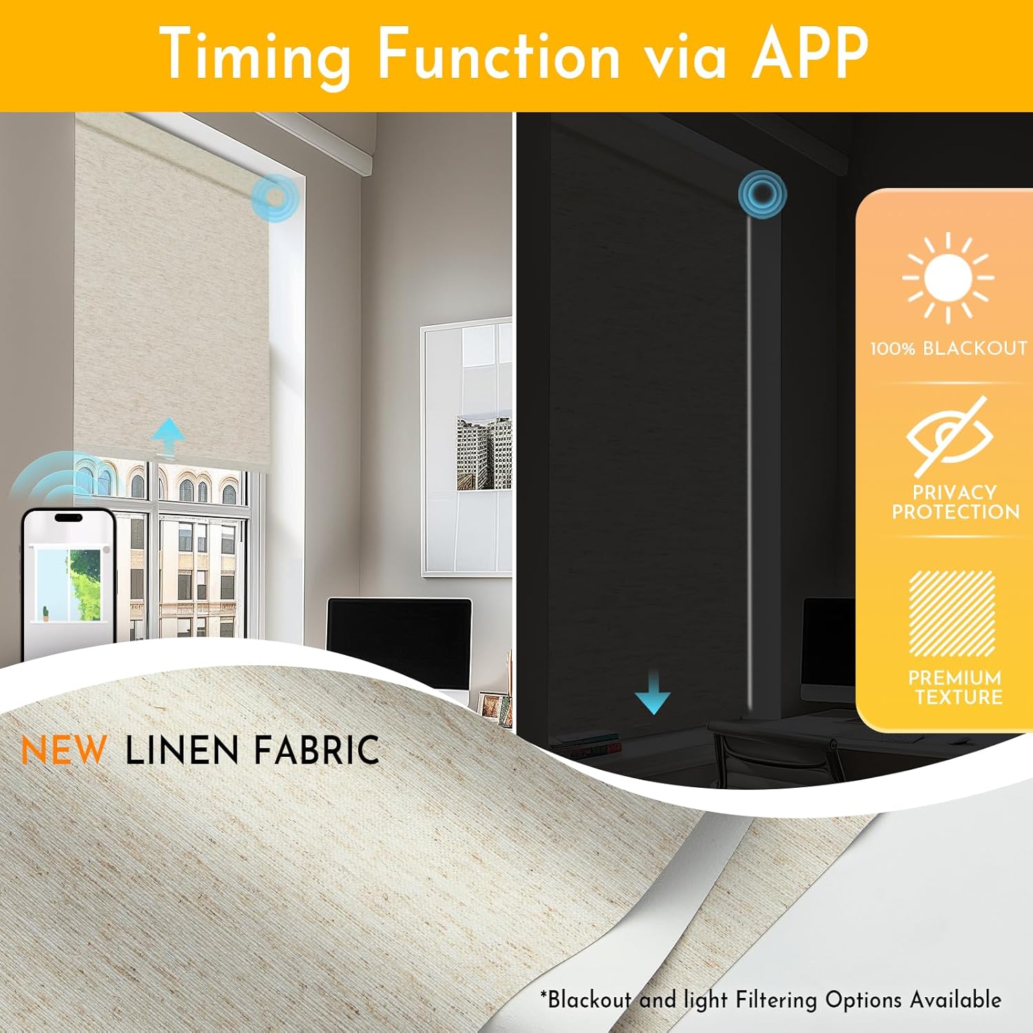 2026 New Design Hot Sale Black - огляд і ціна Linen Roller Blind