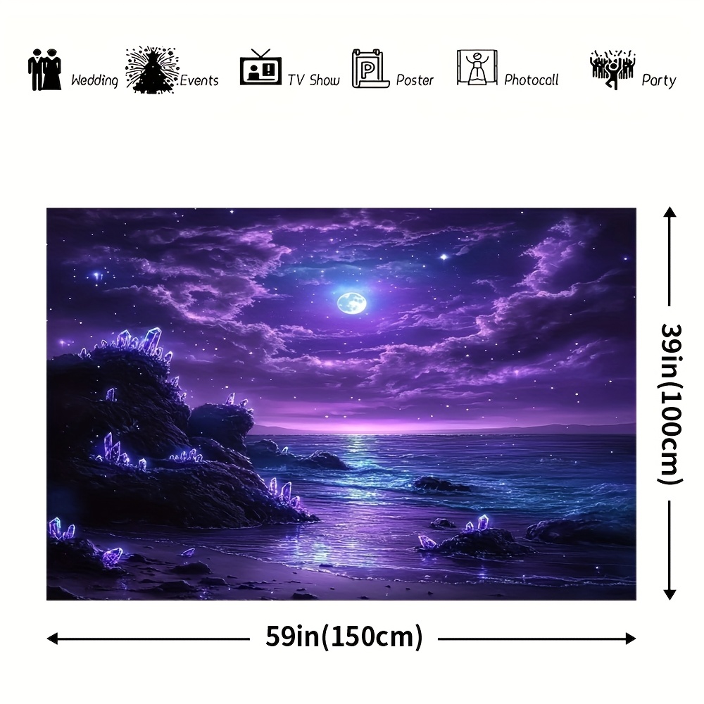 Purple Moon Ocean Night Wall M - огляд і ціна Interior Design Hd