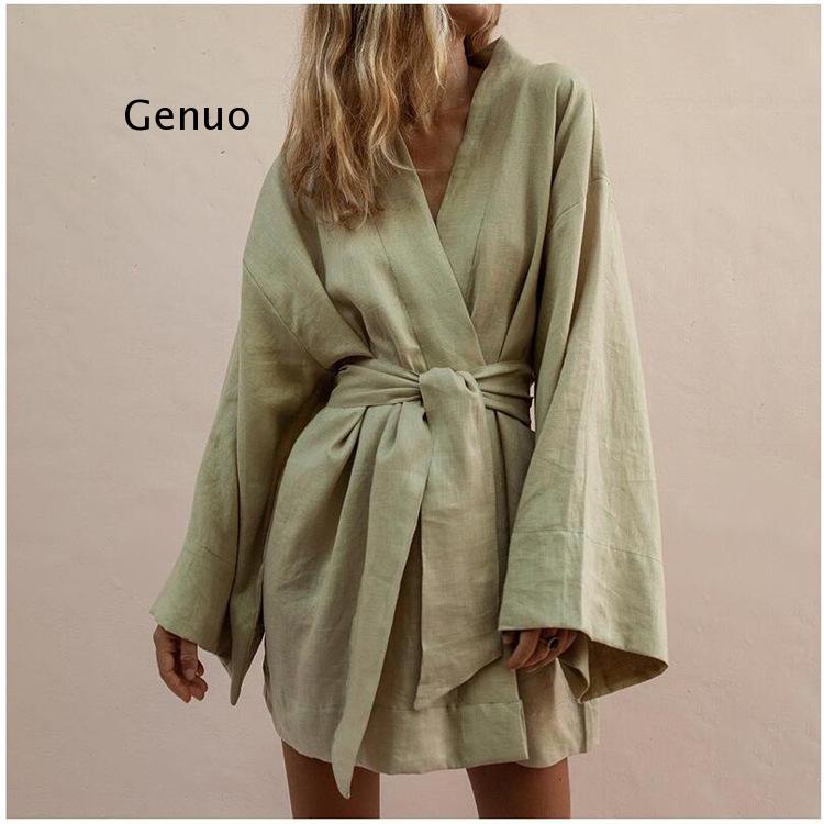Lace Up Women's V-Neck Kimono  - огляд і ціна Linen Roller Blind