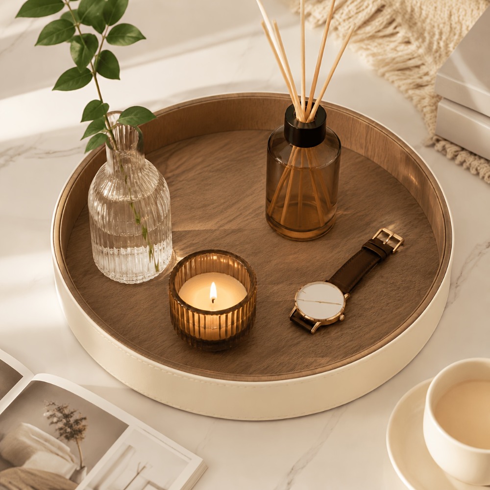 Circular Tray PU Leather Stora - огляд і ціна Travertine Tray Oval