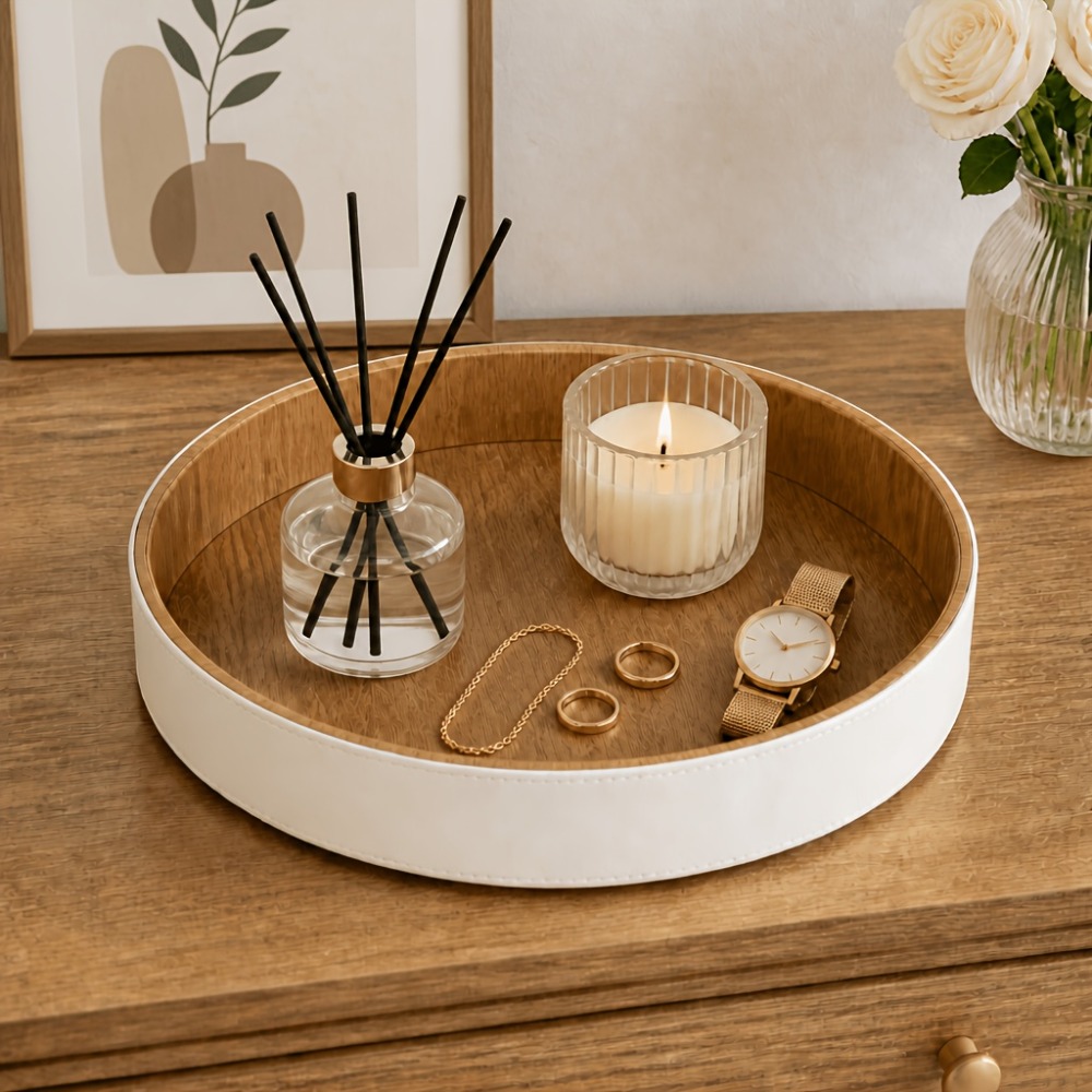Circular Tray PU Leather Stora - огляд і ціна Travertine Tray Oval