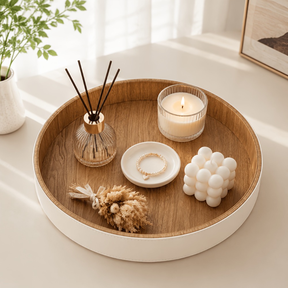 Circular Tray PU Leather Stora - огляд і ціна Travertine Tray Oval