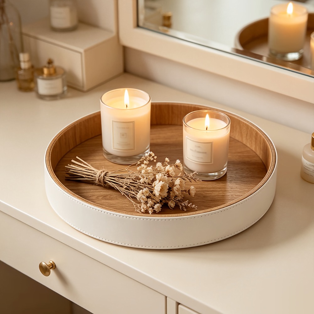 Circular Tray PU Leather Stora - огляд і ціна Travertine Tray Oval
